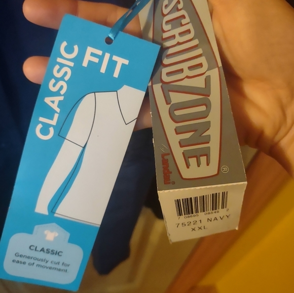 Scrub Zone Medical Nursing Long Sleeve Scrubs Classic Fit Jacket Navy Blue 2XL - Picture 6 of 6